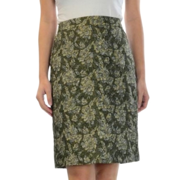 J. Crew Dresses & Skirts - J.Crew Jacquard Metallic Floral Crinke Skirt